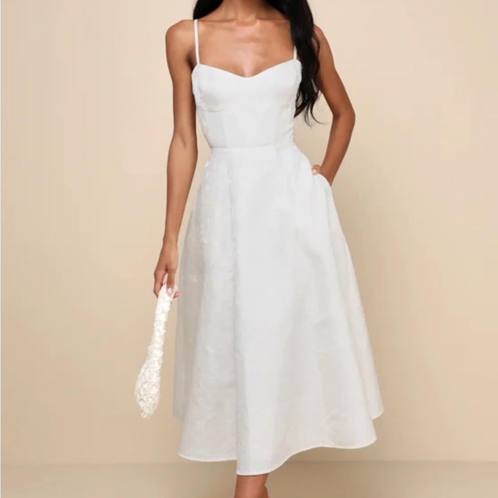 Lulu's White Midi Dress